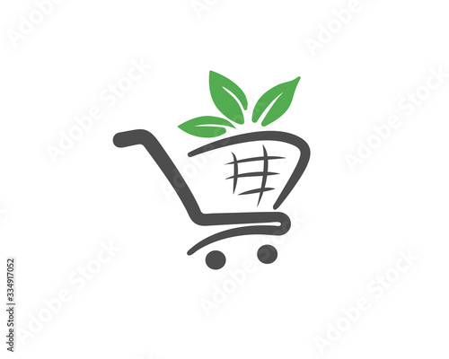 organic shopping cart logo design inspiration