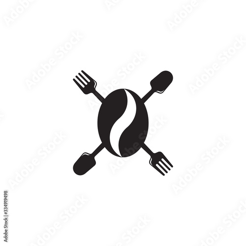 coffee bean smoke food design symbol logo vector