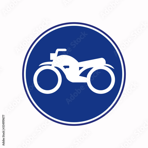 Traffic Road Sign Keep The Motorcycle Ride, Vector Illustration, Isolate On White Background Label.