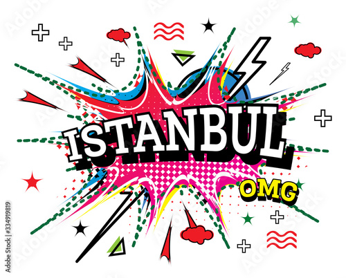 Istanbul Comic Text in Pop Art Style Isolated on White Background.