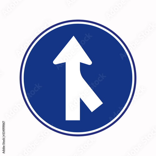 Fototapeta Naklejka Na Ścianę i Meble -  Merge Traffic Road Sign, Vector Illustration, Isolate On White Background Label.