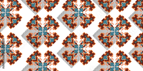 Drapery curves pagan tripe seamless pattern. Indian old surface background. Vector