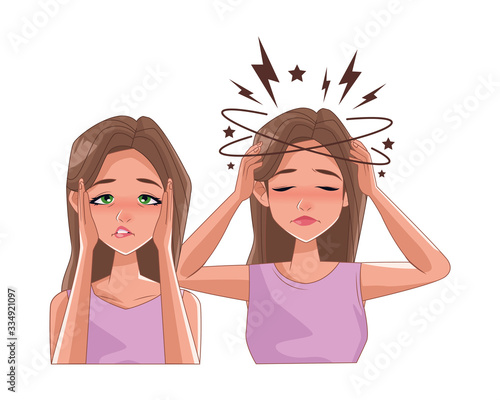 couple of women with stress symptoms