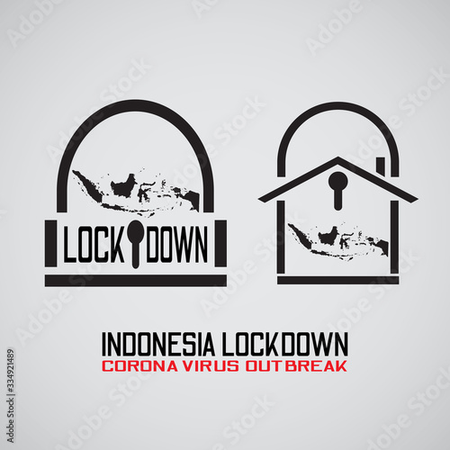 indonesia lockdown vector illustration