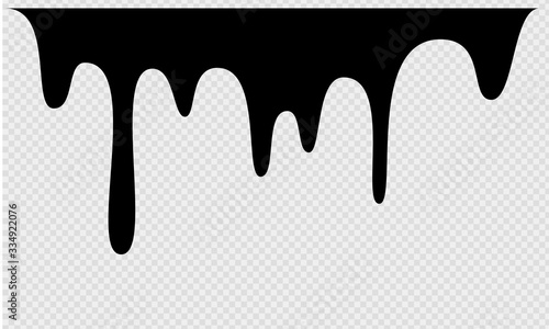 Black melt drips or liquid sauce drops. Black liquid or melted chocolate drips, current paint.