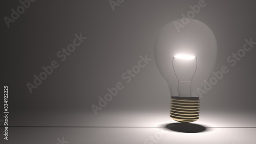 3d rendering of Close up image of light bulb