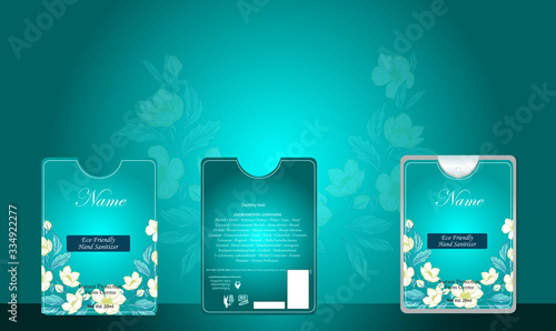 pocket hand sanitizer with label design. vector illustration 