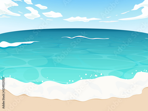 透明感のある海と空の背景1[魚眼]