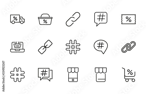 Simple set of digital marketing modern thin line icons.