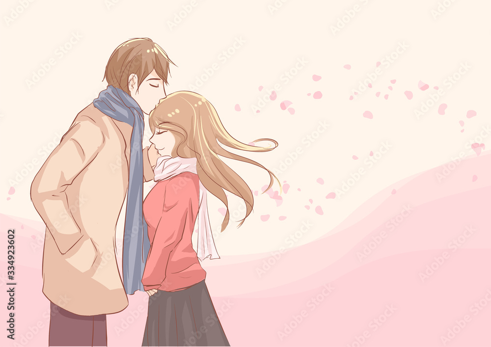 Premium Vector  Anime of kissing character