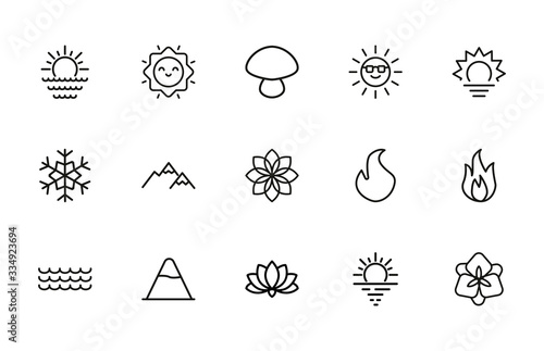 Premium set of nature line icons.