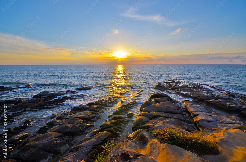 sunset scenery of sabah, Malaysia in summer