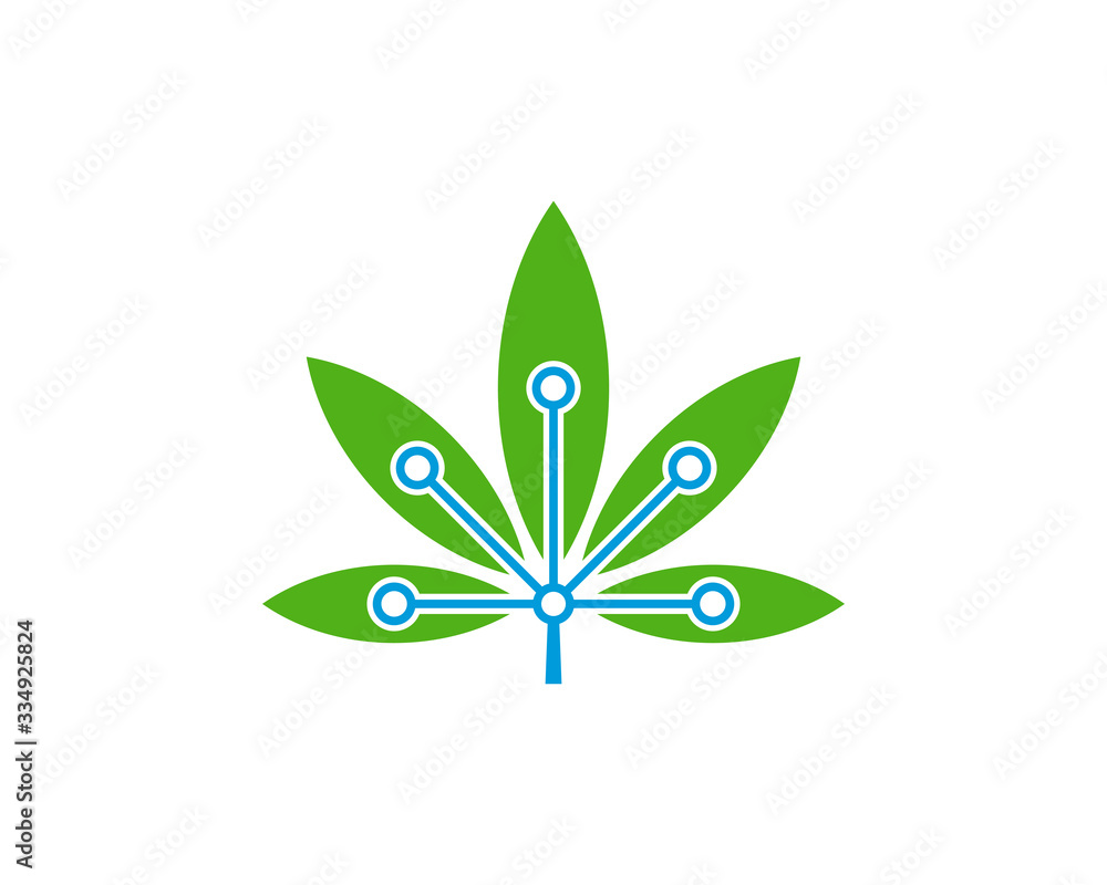Cannabis tech logo design vector template. Creative Cannabis on white background Cannabis tech logo design vector template. Creative Cannabis on white background