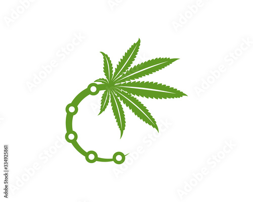 Cannabis tech logo design vector template. Creative Cannabis on white background