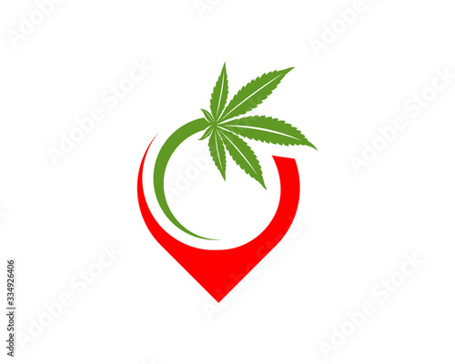 Cannabis Point logo design vector template. Creative Cannabis on white background