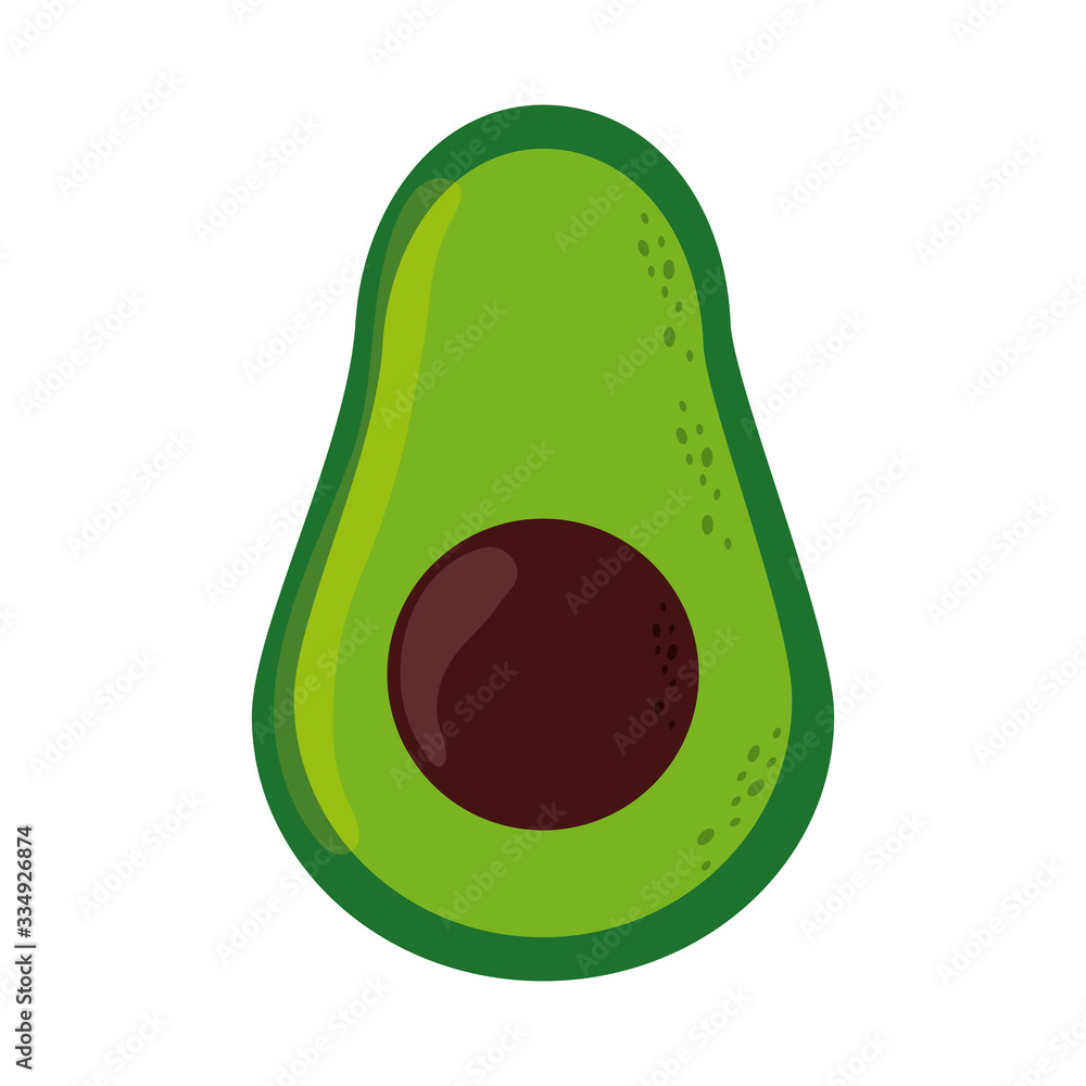 slice avocado fresh fruit and vegetable flat style icon