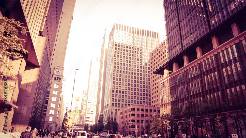 Cityscape of Marunouchi Business District, Central of Tokyo