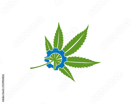 Cannabis Gear logo design vector template. Creative Cannabis on white background