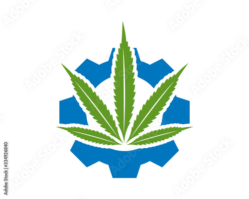 Cannabis Gear logo design vector template. Creative Cannabis on white background