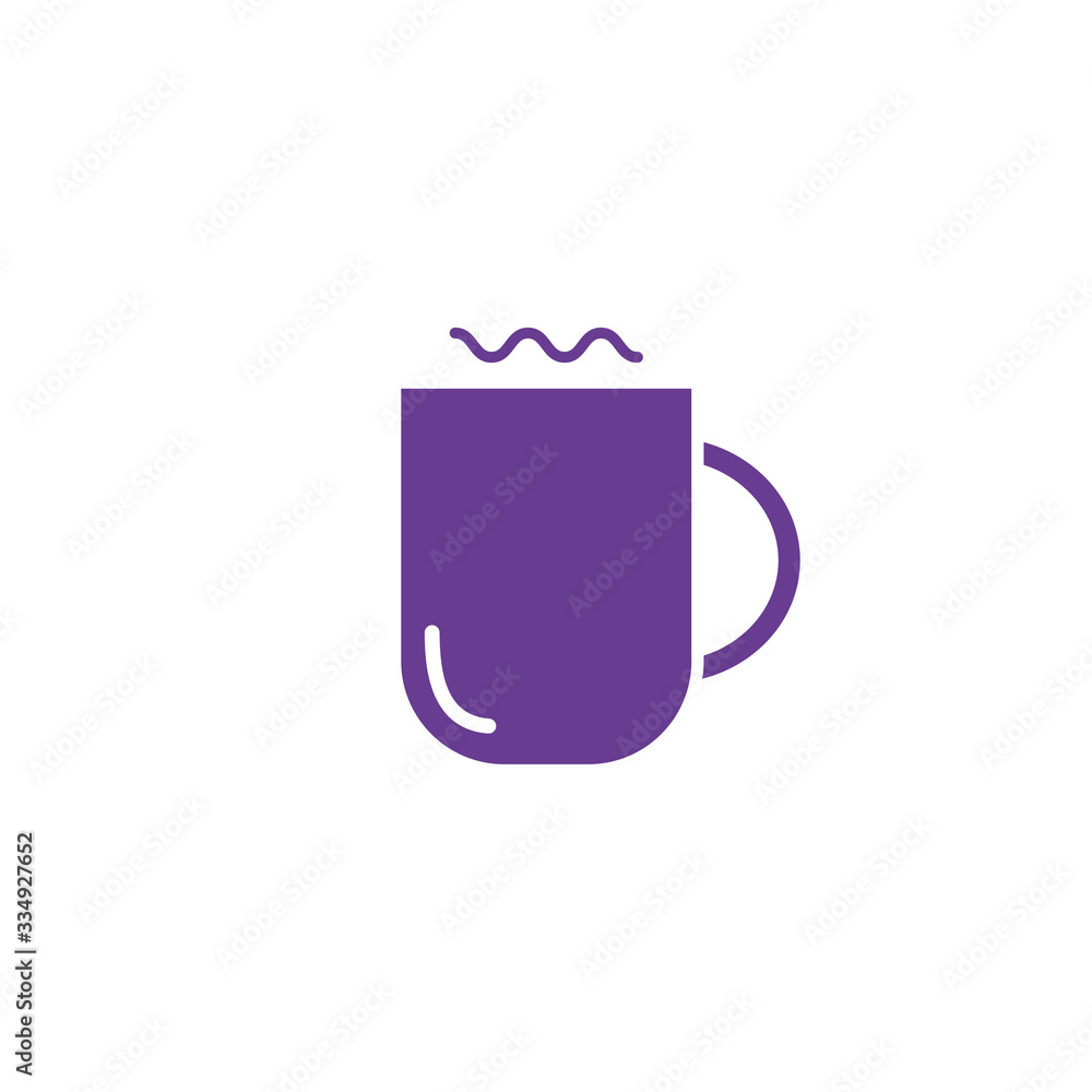 Modern coffee or tea mug icon on white background for web design. Vector illustration. Modern flat illustration. Isolated vector design. Modern coffee or tea mug icon on white background for web design. Vector illustration. Modern flat illustration. Isolated vector design.