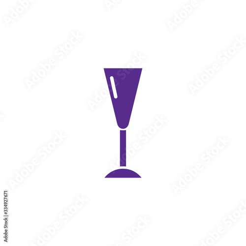 Modern champagne glass icon on white background for web design. Vector illustration. Modern flat illustration. Isolated vector design.