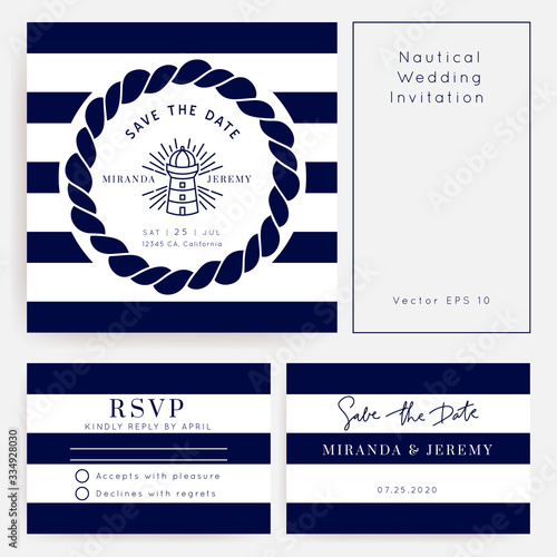Nautical wedding vector design