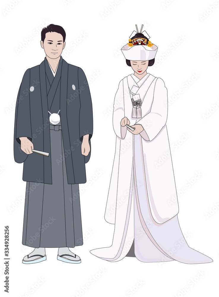 和装の新郎新婦 和装の新郎新婦