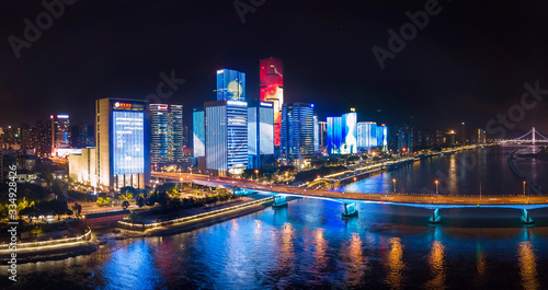 Aerial panorama view of cityscape of Fuzhou in China