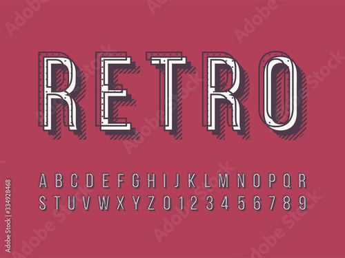Stylish trendy logotype Retro Bar. 3D colorful Font