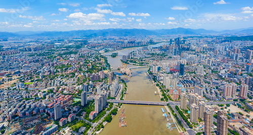 Wallpaper Mural Aerial panorama view of cityscape of Fuzhou in China Torontodigital.ca