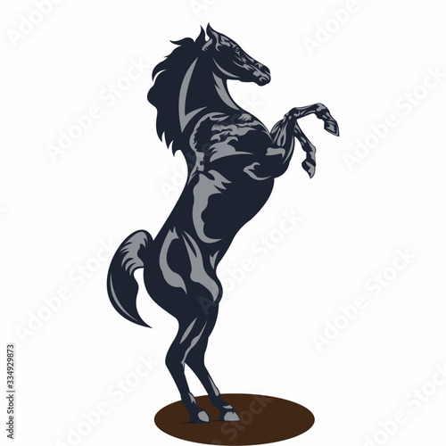 vector horse standing jumping on a white background