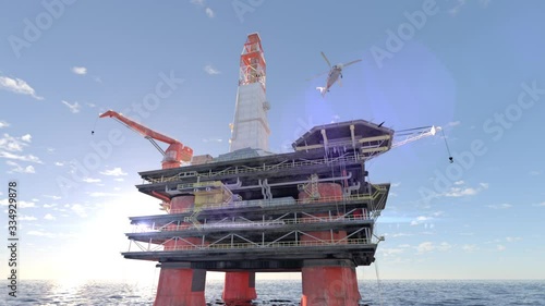 beautiful view oil platform rig derrick