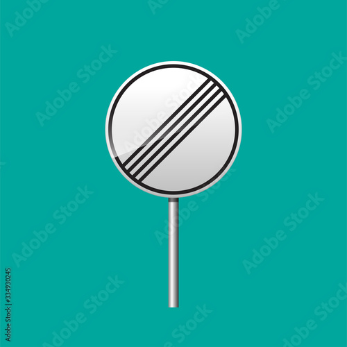 No speed limit sign,speed limit zone ends sign,vector illustration isolated on background.