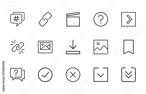 Big set of Edit line icons.