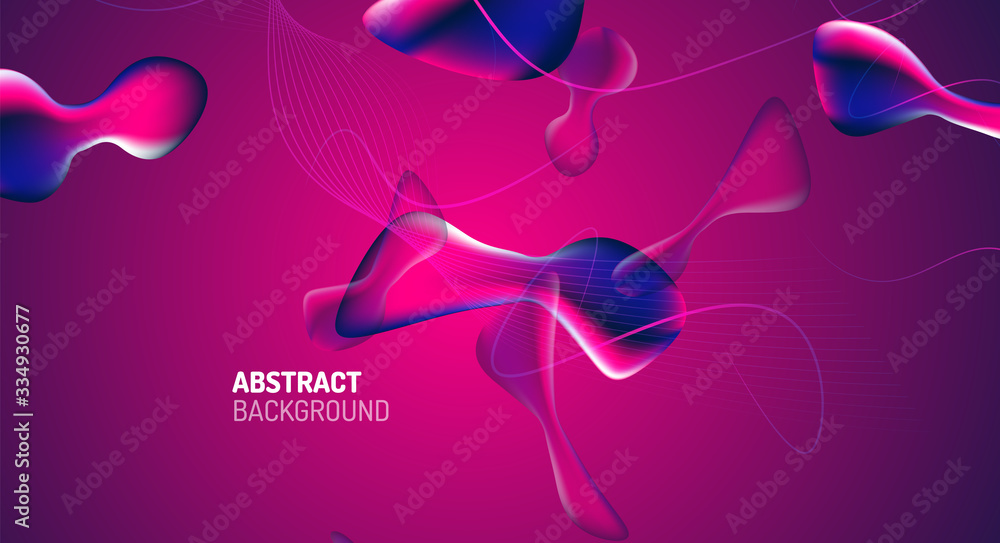 Fototapeta premium Fluid gradients, abstract liquid bubble shapes background