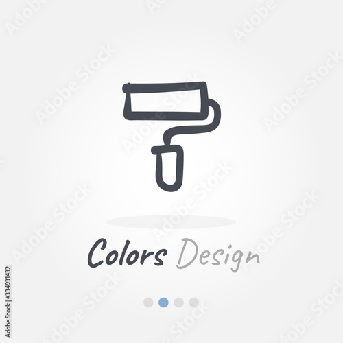 Color design doodle icon with black color