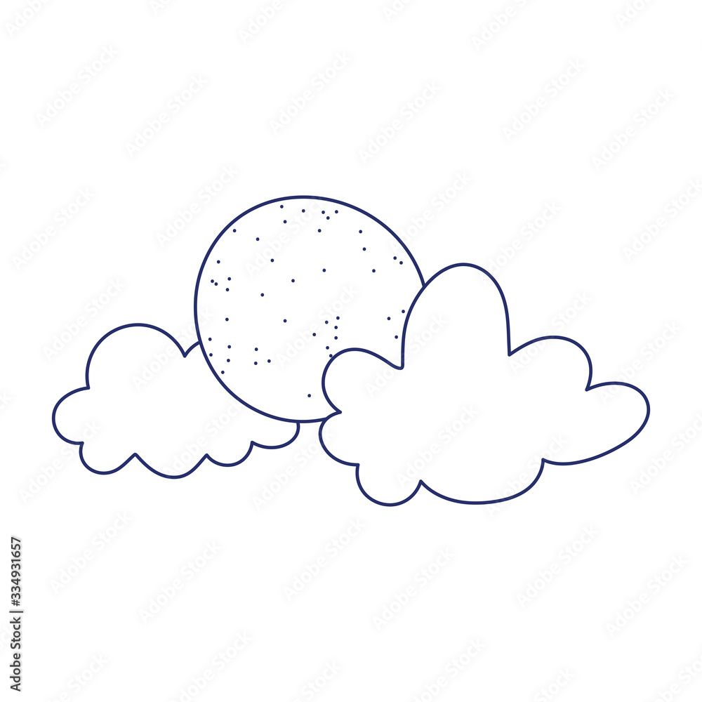 Fototapeta premium clouds sun weather nature isolated icon design line style