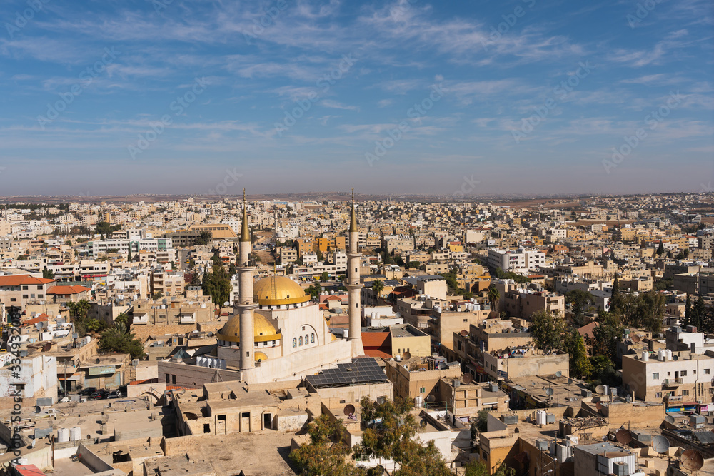 Top view of Madaba, city of Mosaic in Jordan, Jordan, Arab Top view of Madaba, city of Mosaic in Jordan, Jordan, Arab