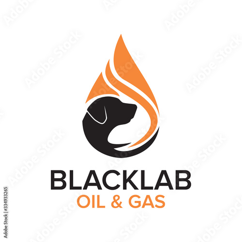 black lab dog logo template for the oil and gas industry