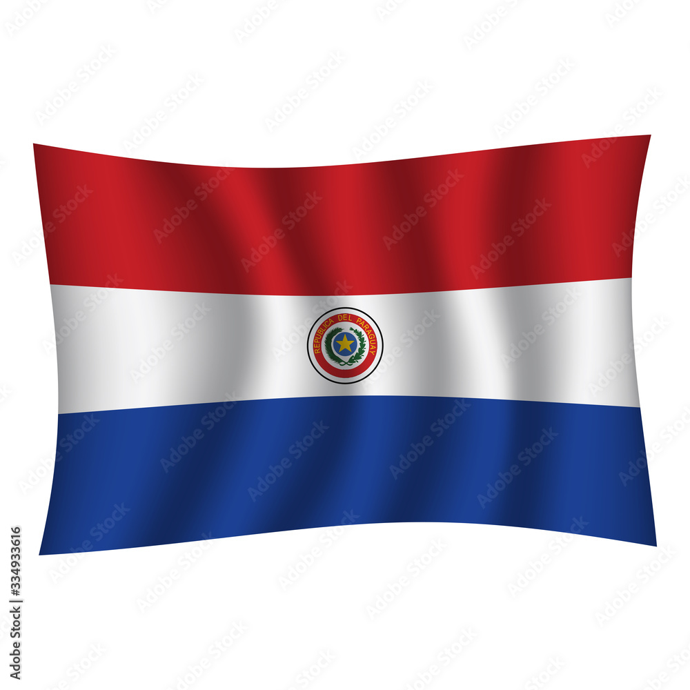 Obraz premium Paraguay flag background with cloth texture.Paraguay Flag vector illustration eps10. - Vector