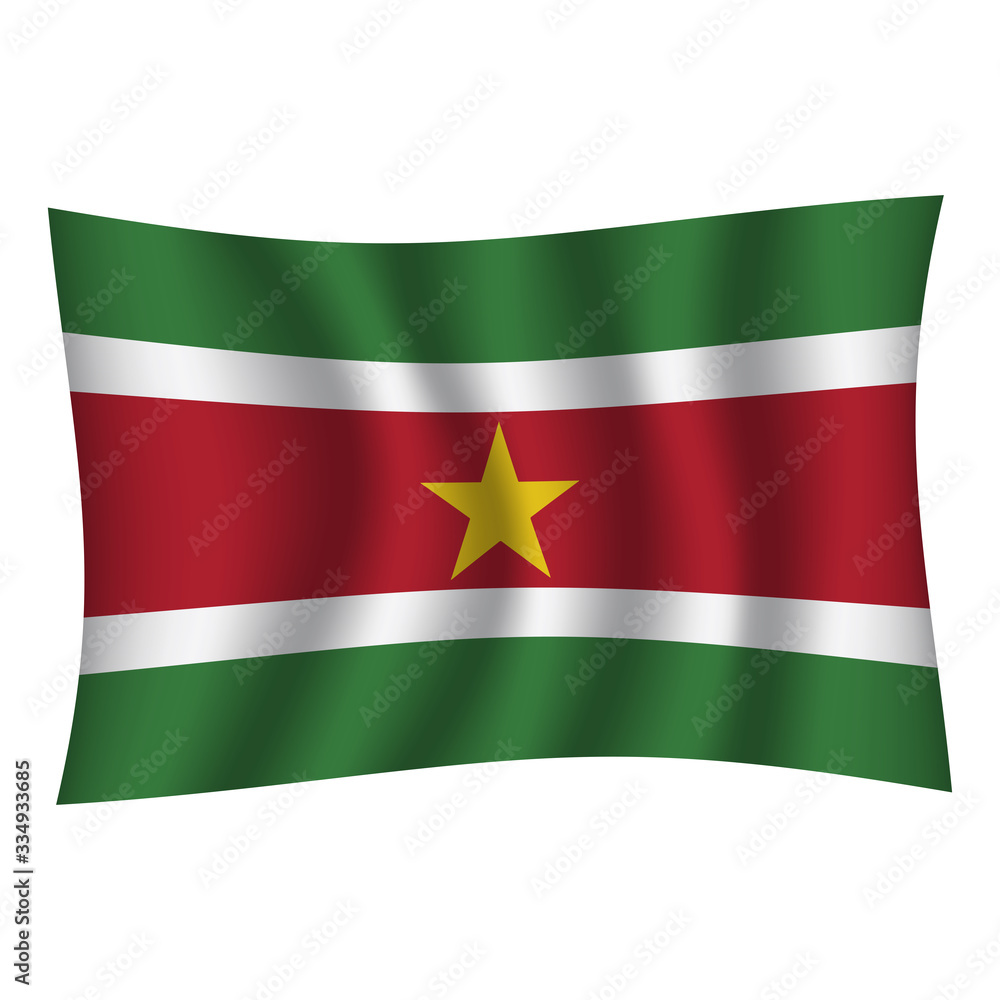 Suriname flag background with cloth texture.Suriname Flag vector illustration eps10. - Vector Suriname flag background with cloth texture.Suriname Flag vector illustration eps10. - Vector
