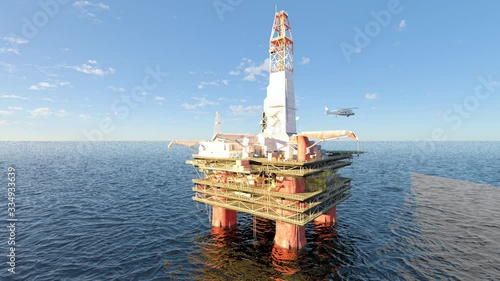 beautiful view oil platform rig derrick