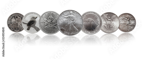 one ounce silver bullion coins  photo