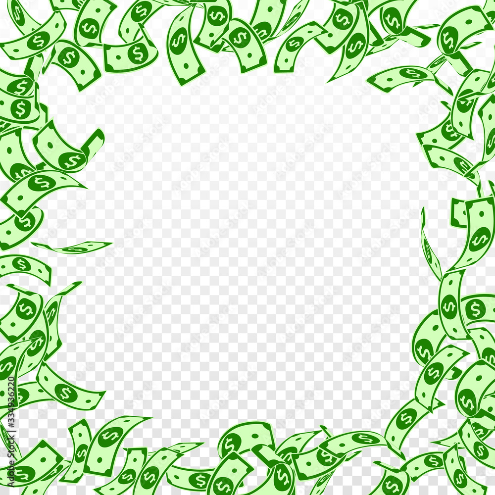 American dollar notes falling. Floating USD bills American dollar notes falling. Floating USD bills