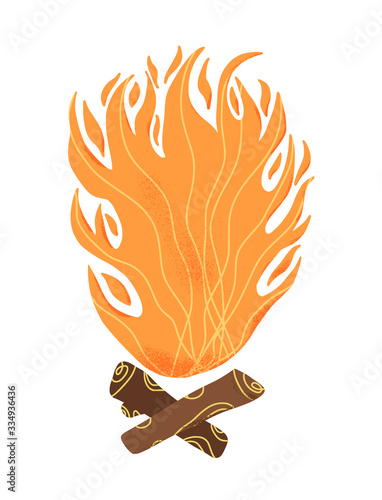 Forest fire concept. Wildfire sign. Vector design.