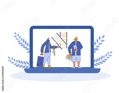 Bleisure concept. Work life balance. Vector person