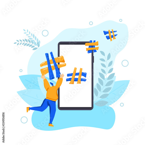 Work life balance concept. Vector human character.