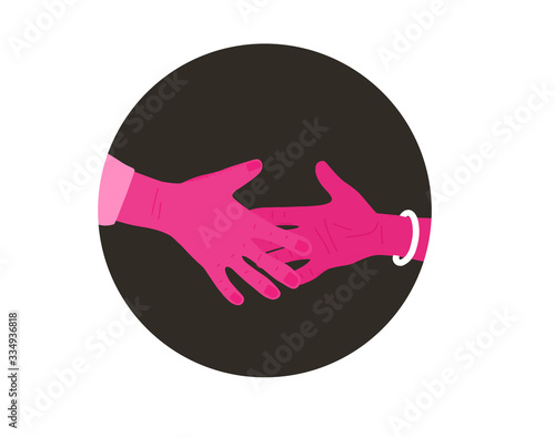 Hand shake icon. Deal symbol. Vector illustration.