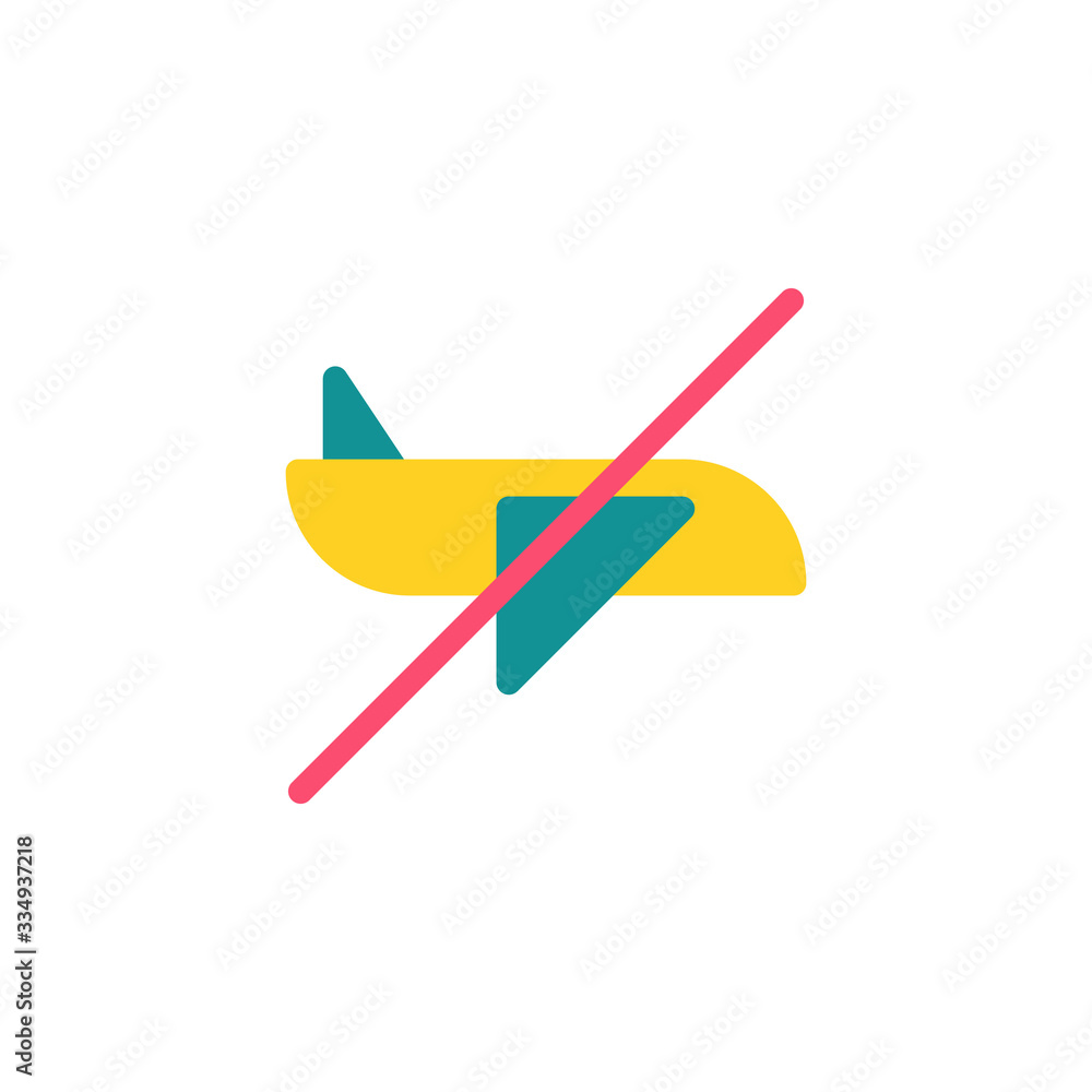 Flat Icon. Stop aviation. Prohibiting Sign Planes Do Not Fly, Suitable for use on web apps, mobile apps, Vector illustration editable stroke . 64 x 64 pixel perfect on White Background Flat Icon. Stop aviation. Prohibiting Sign Planes Do Not Fly, Suitable for use on web apps, mobile apps, Vector illustration editable stroke . 64 x 64 pixel perfect on White Background