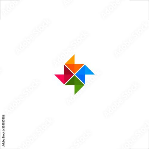 propeller logo origami fold design